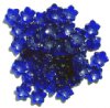 50 4x10mm Transparent Cobalt Cupped Flower Beads
